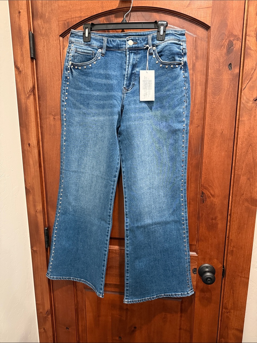 Dear John Blue Wide-Leg Jeans with Stud Trim